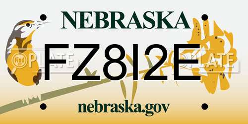 FZ8I2E Nebraska License Plate