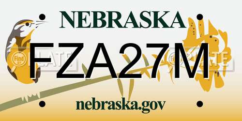 FZA27M Nebraska License Plate