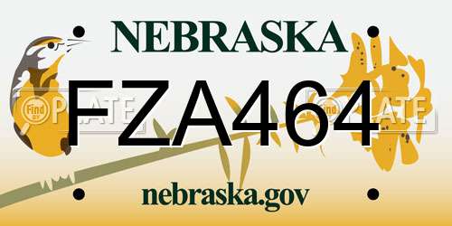 FZA464 Nebraska License Plate