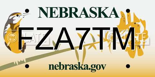 FZA7TM Nebraska License Plate