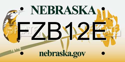 FZB12E Nebraska License Plate