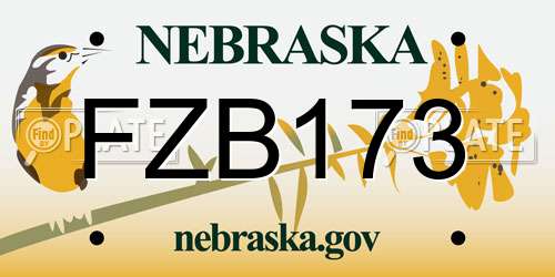 FZB173 Nebraska License Plate