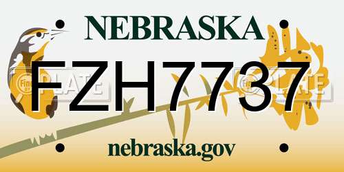 FZH7737 Nebraska License Plate