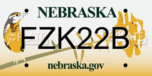 FZK22B Nebraska License Plate