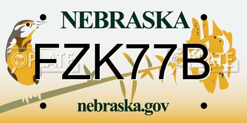 FZK77B Nebraska License Plate