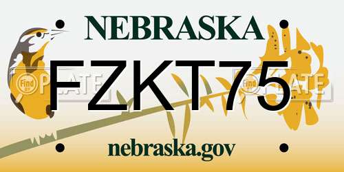 FZKT75 Nebraska License Plate