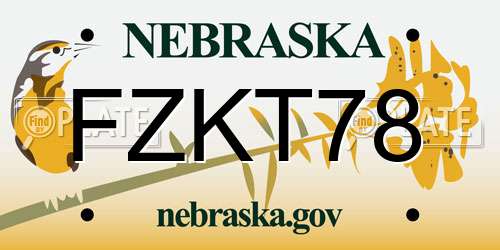 FZKT78 Nebraska License Plate
