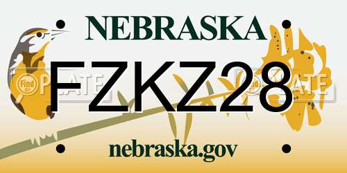 FZKZ28 Nebraska License Plate