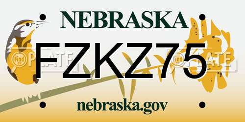 FZKZ75 Nebraska License Plate