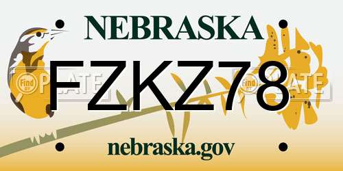 FZKZ78 Nebraska License Plate