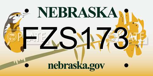 FZS173 Nebraska License Plate
