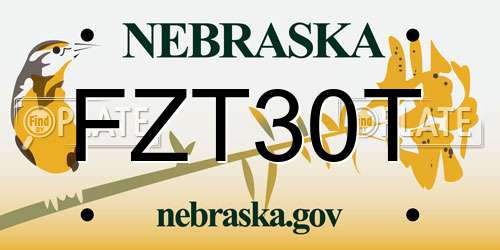FZT30T Nebraska License Plate