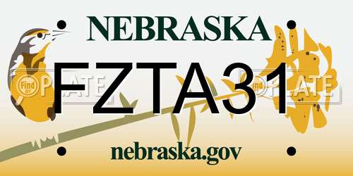 FZTA31 Nebraska License Plate