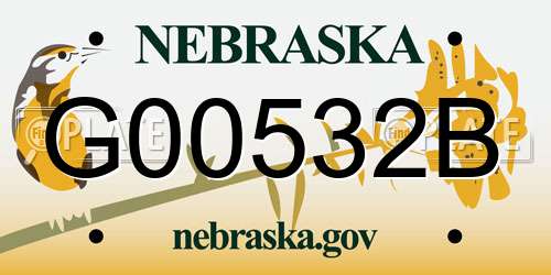 G00532B Nebraska License Plate