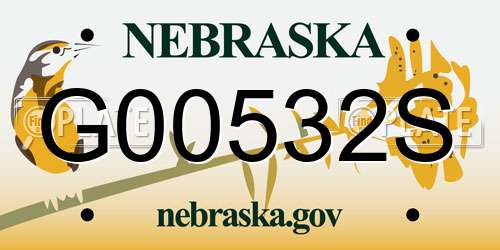 G00532S Nebraska License Plate