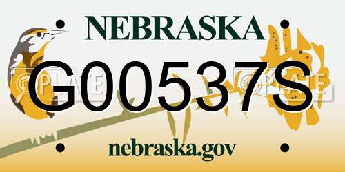 G00537S Nebraska License Plate