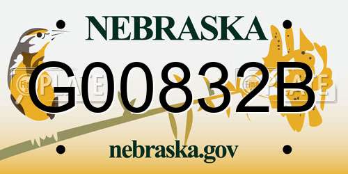 G00832B Nebraska License Plate