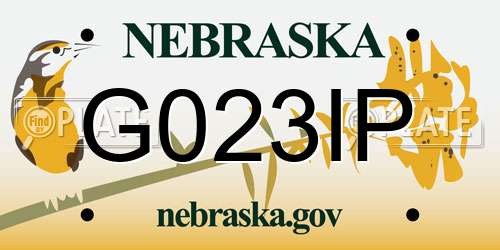 G023IP Nebraska License Plate