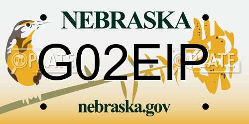 G02EIP Nebraska License Plate