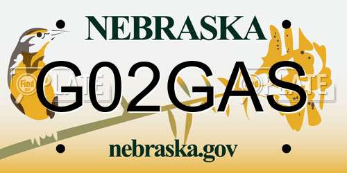 G02GAS Nebraska License Plate
