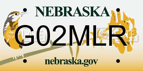 G02MLR Nebraska License Plate