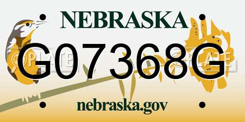 G07368G Nebraska License Plate