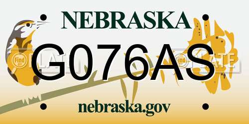 G076AS Nebraska License Plate