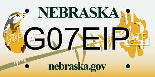 G07EIP Nebraska License Plate