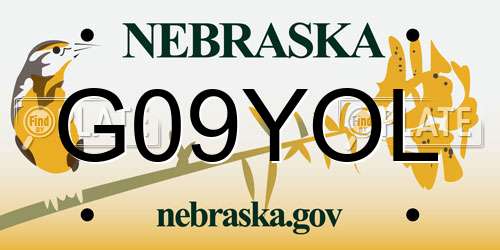 G09YOL Nebraska License Plate