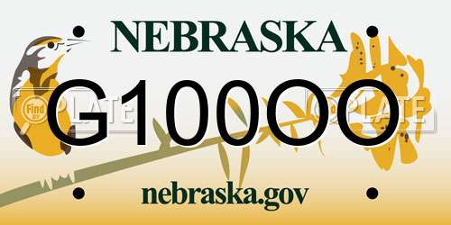 G100OO Nebraska License Plate