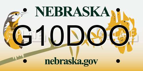 G10DOO Nebraska License Plate