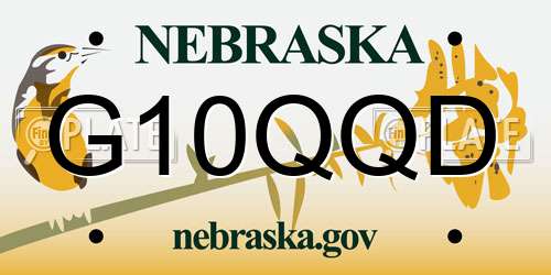 G10QQD Nebraska License Plate