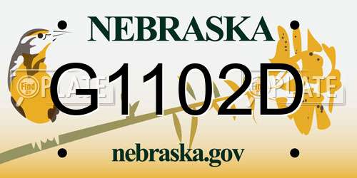 G1102D Nebraska License Plate