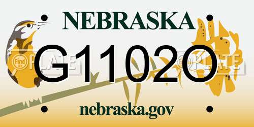 G1102O Nebraska License Plate