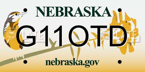 G11OTD Nebraska License Plate