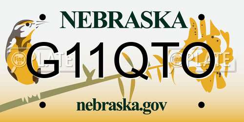 G11QTO Nebraska License Plate