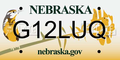 G12LUQ Nebraska License Plate