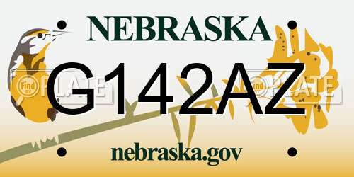 G142AZ Nebraska License Plate