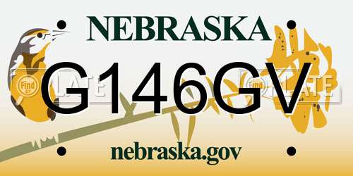 G146GV Nebraska License Plate