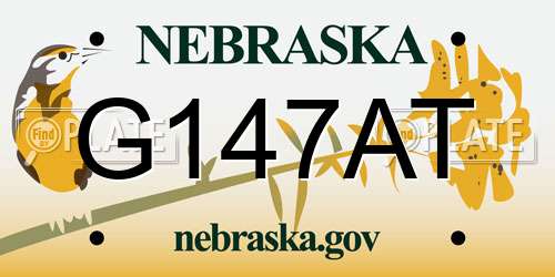 G147AT Nebraska License Plate