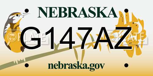 G147AZ Nebraska License Plate