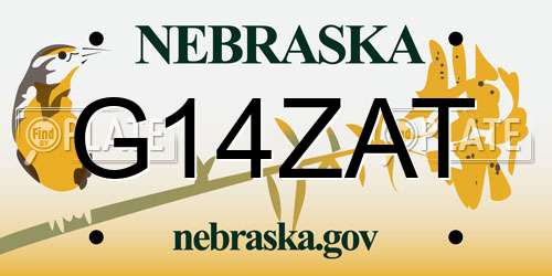 G14ZAT Nebraska License Plate
