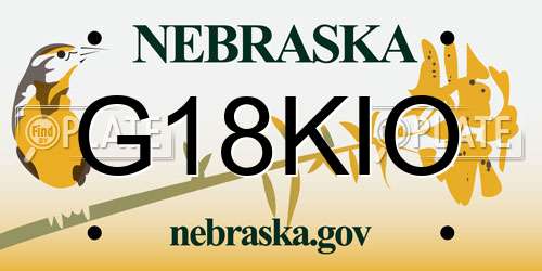 G18KIO Nebraska License Plate
