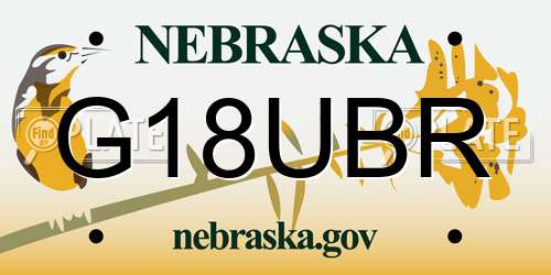 G18UBR Nebraska License Plate
