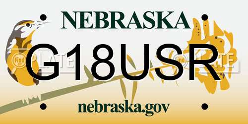 G18USR Nebraska License Plate