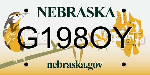 G198OY Nebraska License Plate