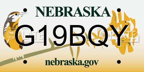 G19BQY Nebraska License Plate