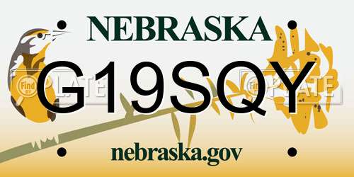 G19SQY Nebraska License Plate