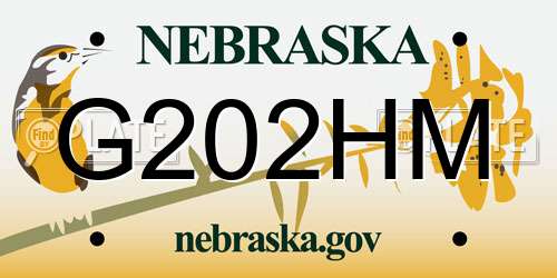 G202HM Nebraska License Plate