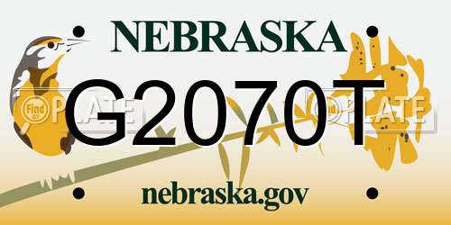 G2070T Nebraska License Plate